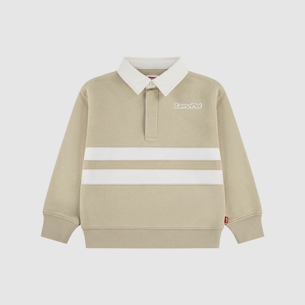 Striped Rugby Sweatshirt Toddler Boys 2T-4T — Fields Of Rye - Brown