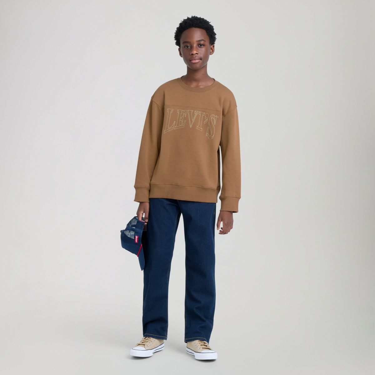 Vintage Collegiate Crewneck Big Boys 8-20 — Foxtrot - Brown