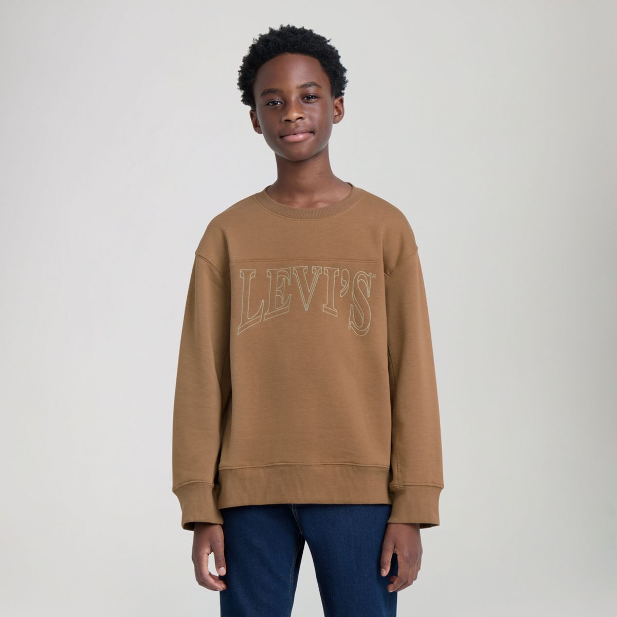 Vintage Collegiate Crewneck Big Boys 8-20 — Foxtrot - Brown