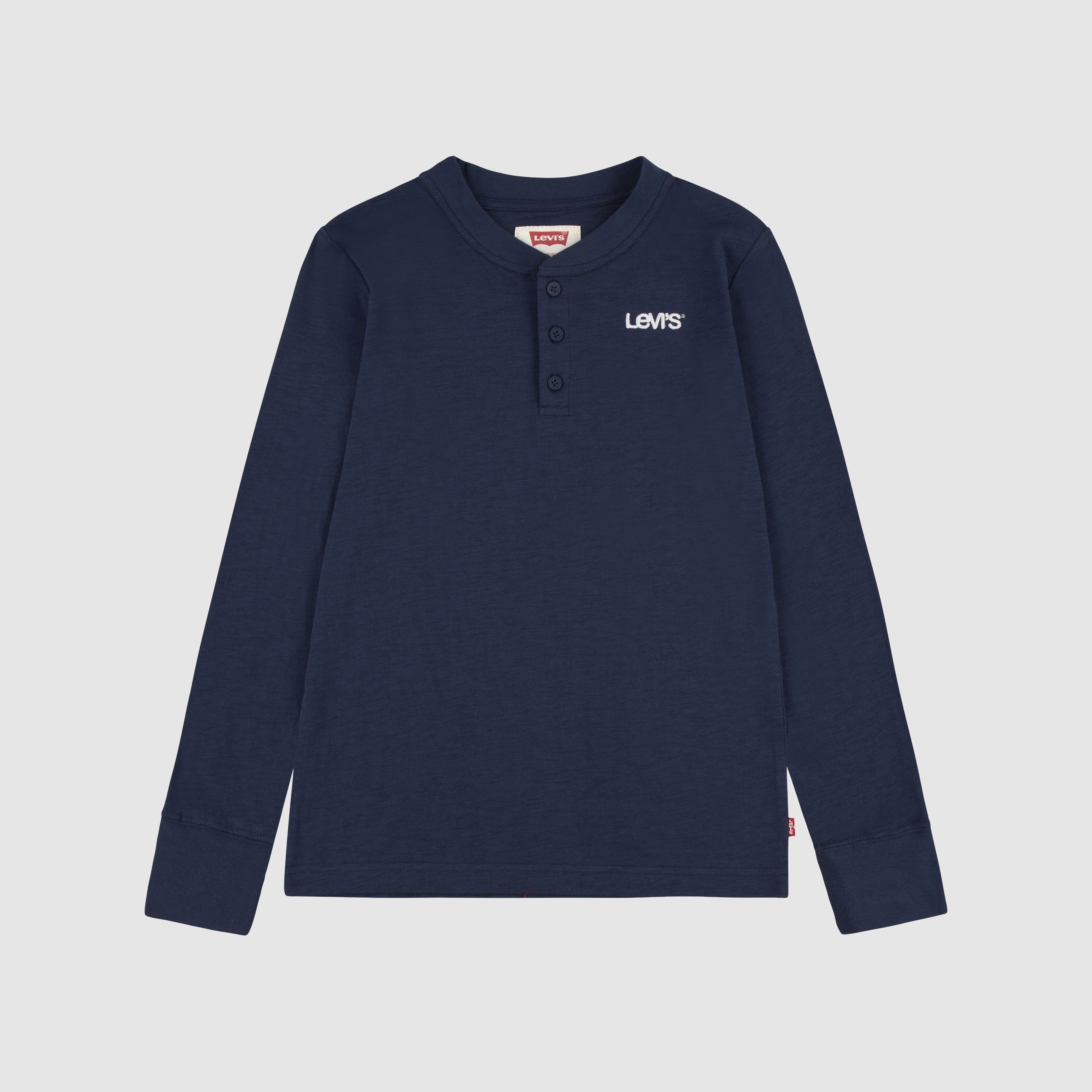 Long Sleeve Slub Henley Big Boys 8-20 1