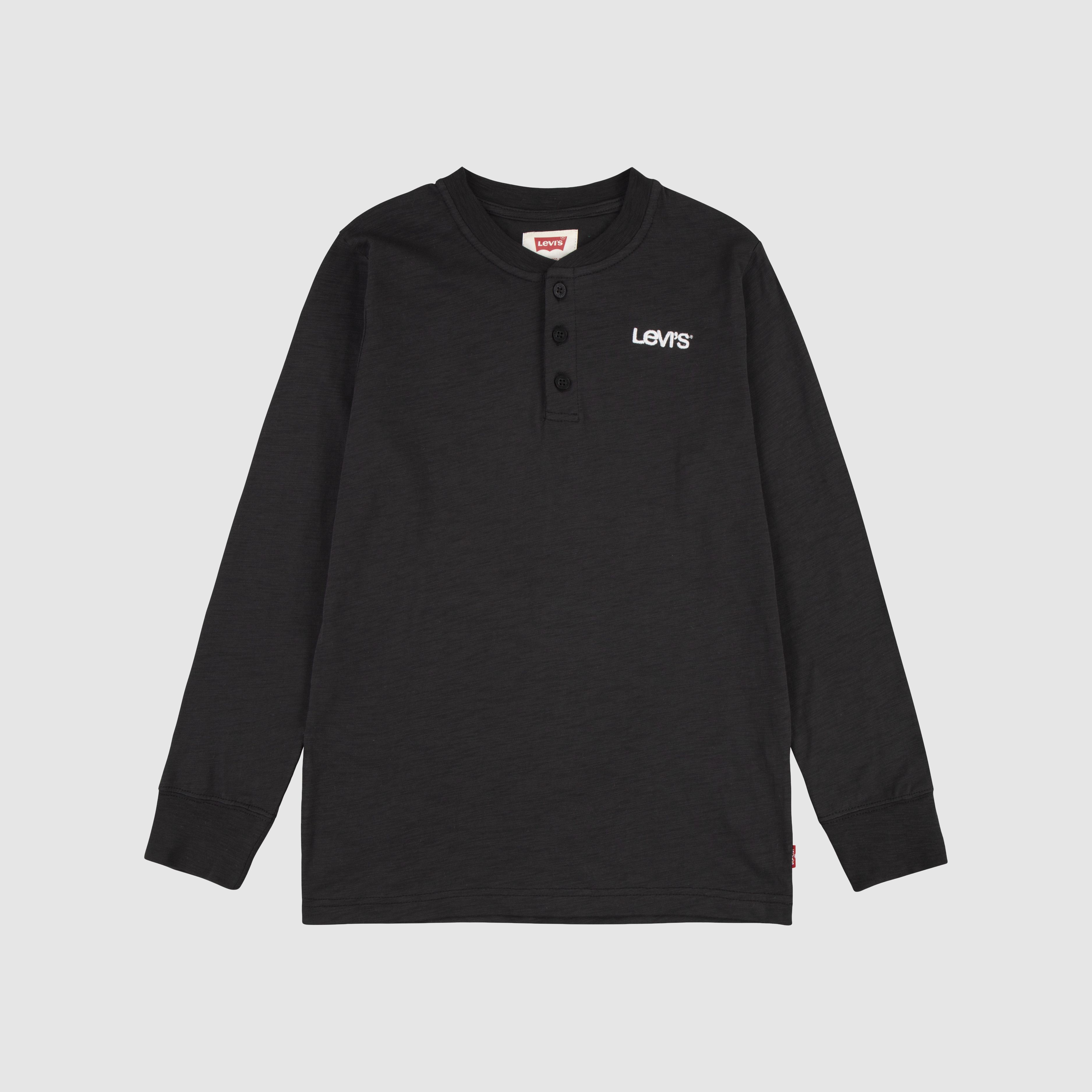 Long Sleeve Slub Henley Big Boys 8-20 1