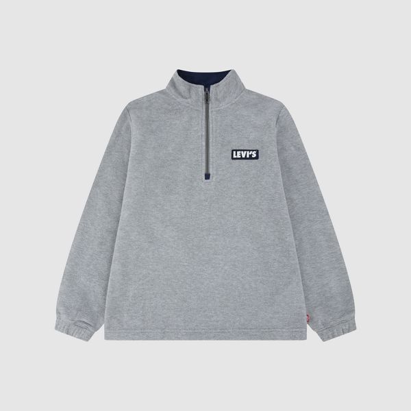 Solid 1/4 Zip Big Boys 8-20 — Grey Heather - Charcoal