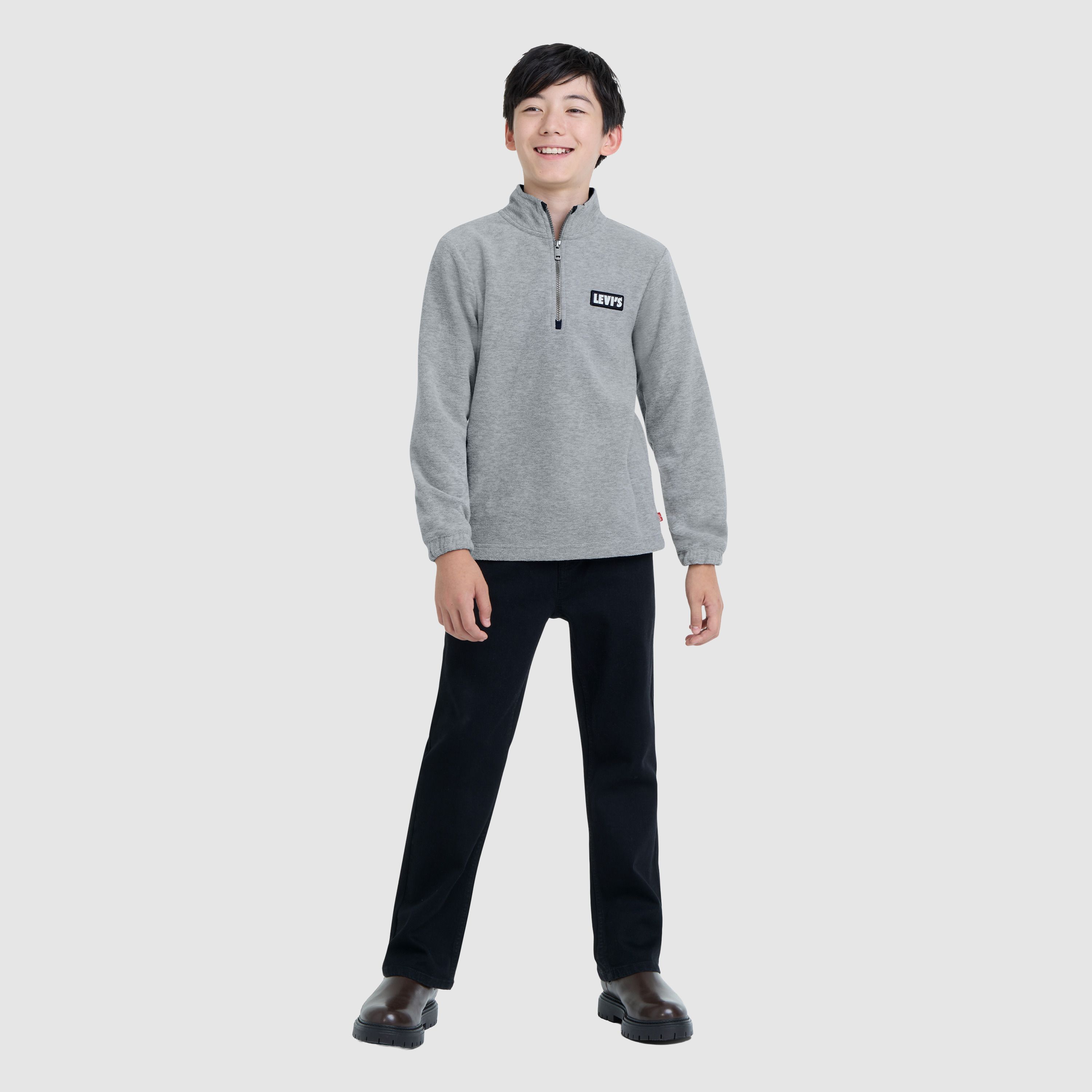 Solid 1/4 Zip Big Boys 8-20 1
