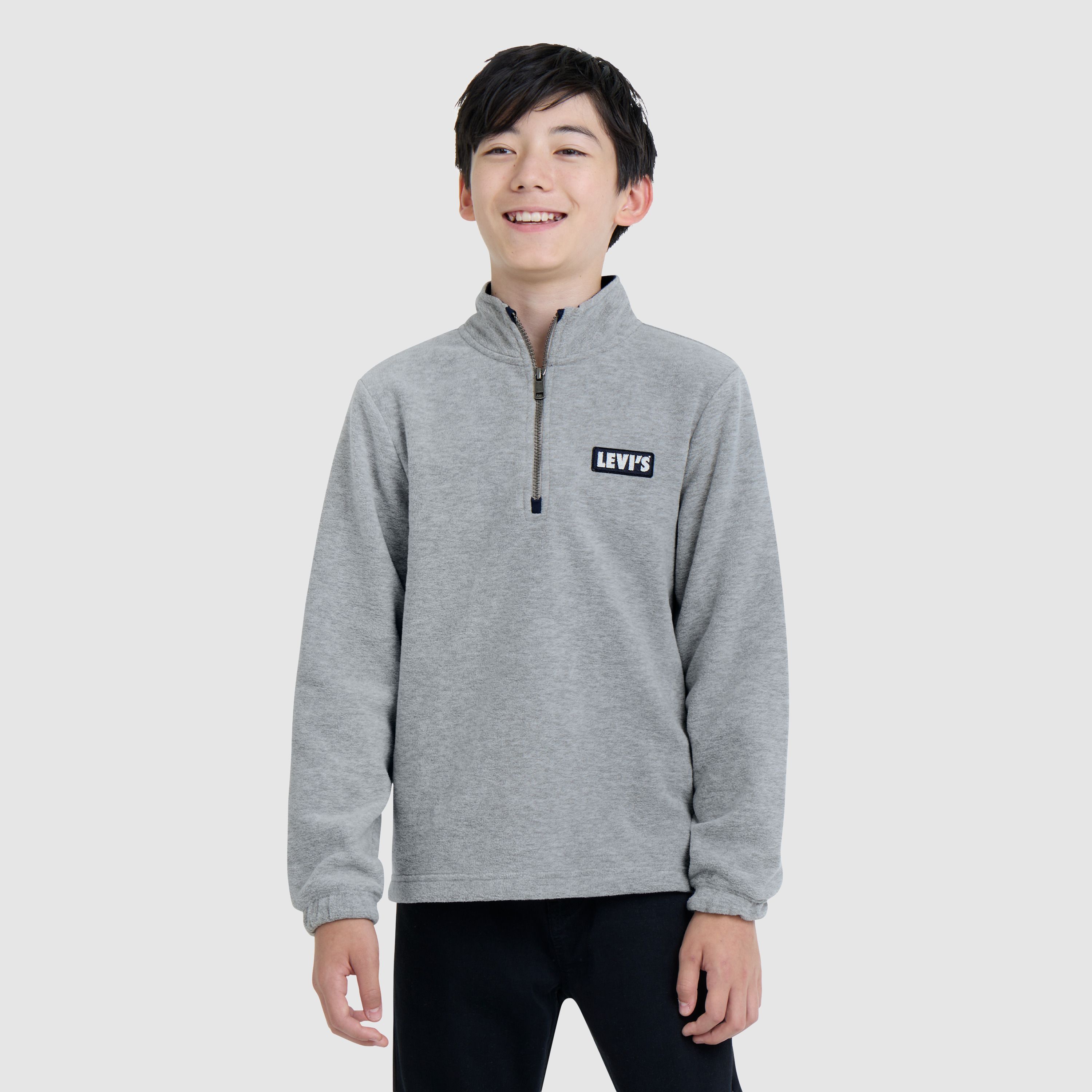 Solid 1/4 Zip Big Boys 8-20 2