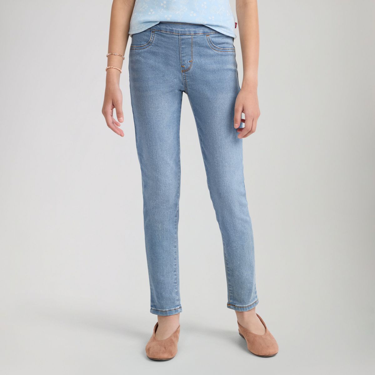 Pull On Jeggings Big Girls 7-16 — Roger That - Medium Wash