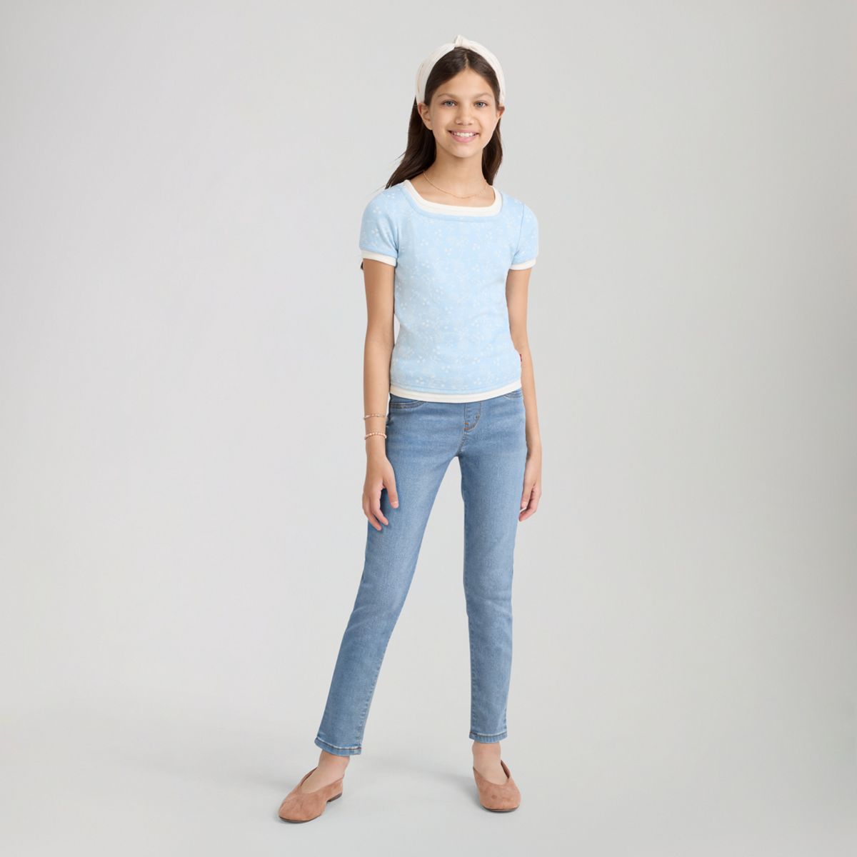 Pull On Jeggings Big Girls 7-16 — Roger That - Medium Wash