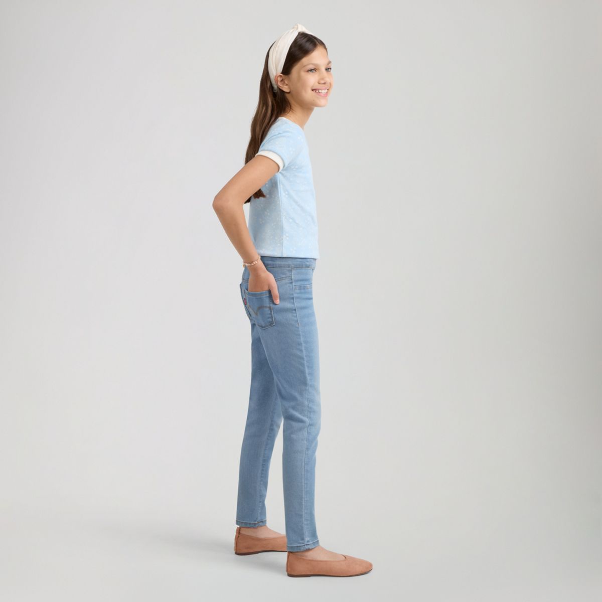 Pull On Jeggings Big Girls 7-16 — Roger That - Medium Wash