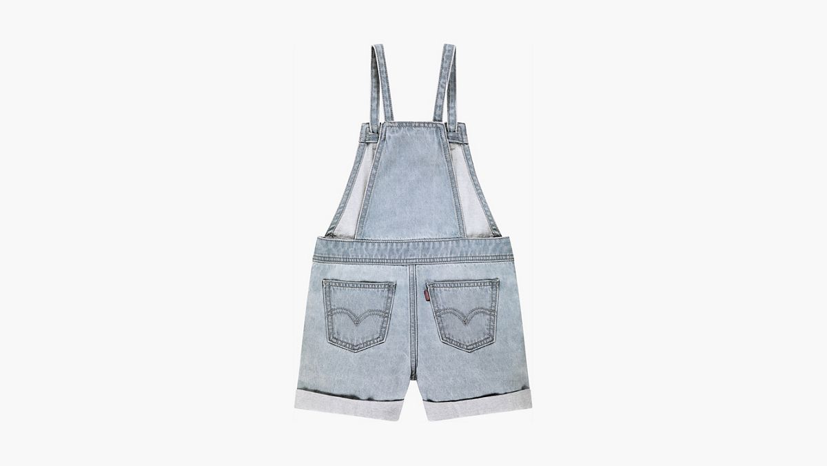 Knot Strap Shortalls Little Girls 4-6 — Day Off - Light Wash