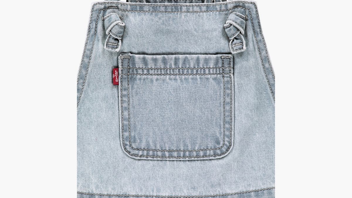 Knot Strap Shortalls Little Girls 4-6 — Day Off - Light Wash
