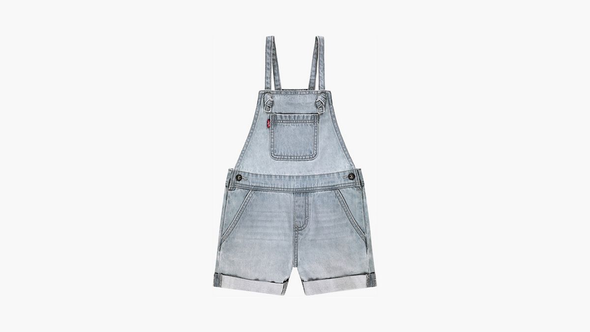 Knot Strap Shortalls Little Girls 4-6 — Day Off - Light Wash
