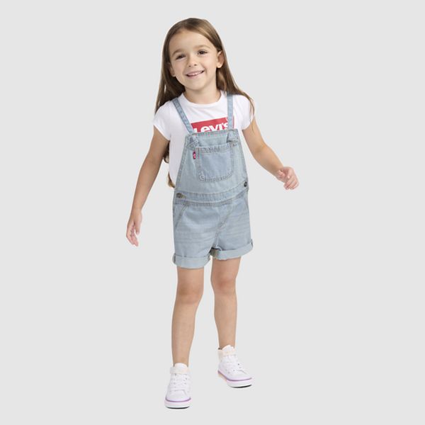 Knot Strap Shortall Toddler Girls 2T-4T — Day Off - Light Wash