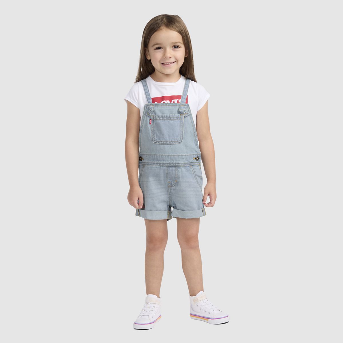 Knot Strap Shortall Toddler Girls 2T-4T — Day Off - Light Wash