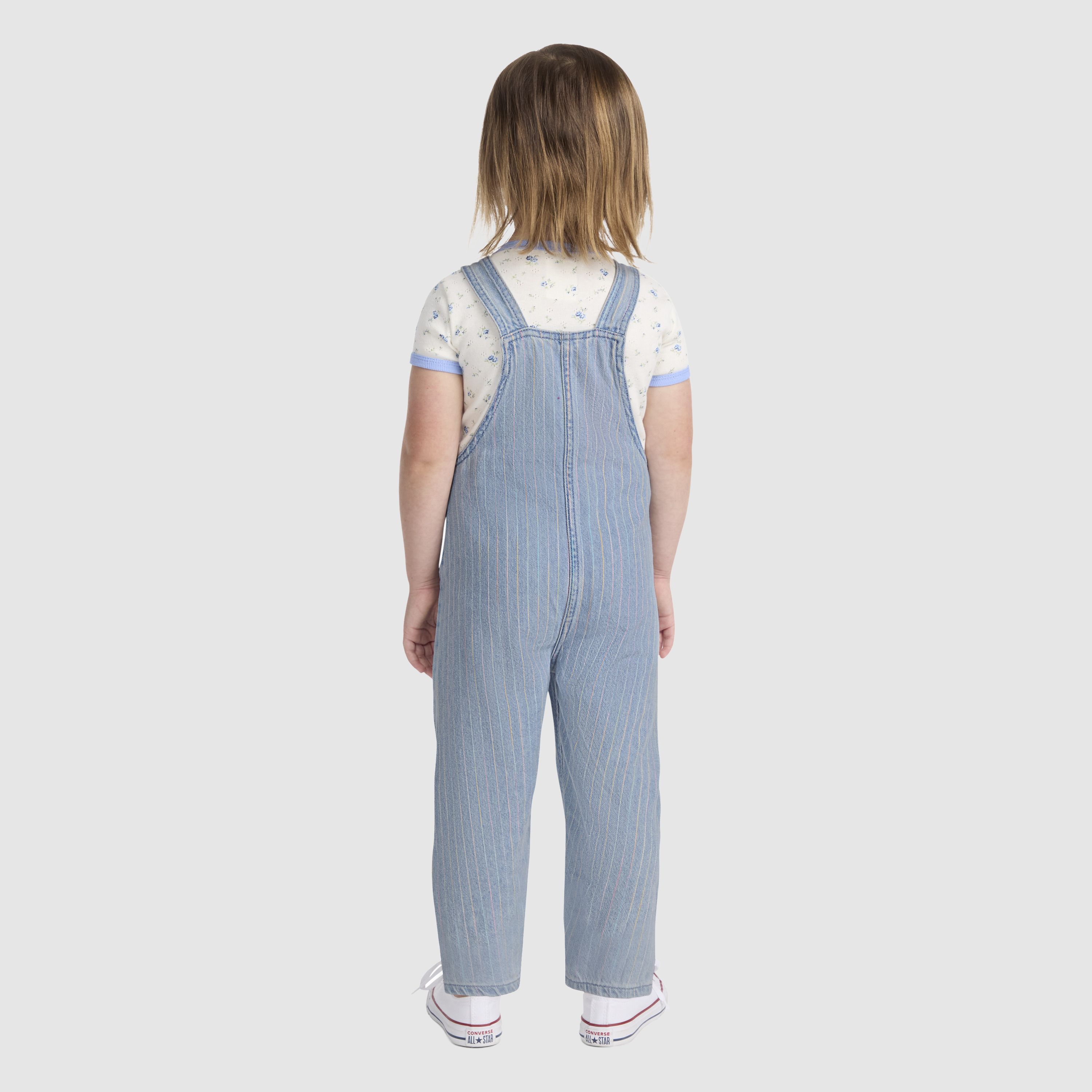 Denim Rainbow Stripe Overalls Toddler 2T-4T 3