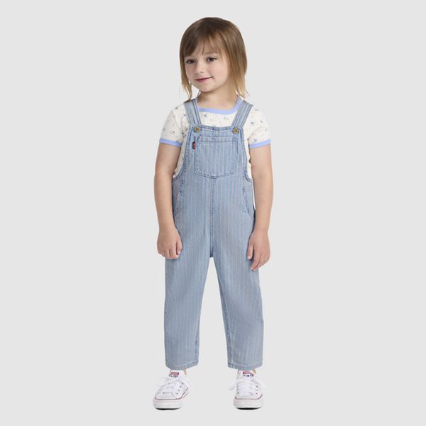 Denim Rainbow Stripe Overalls Toddler 2T-4T — Ever Afternoon - Light Wash