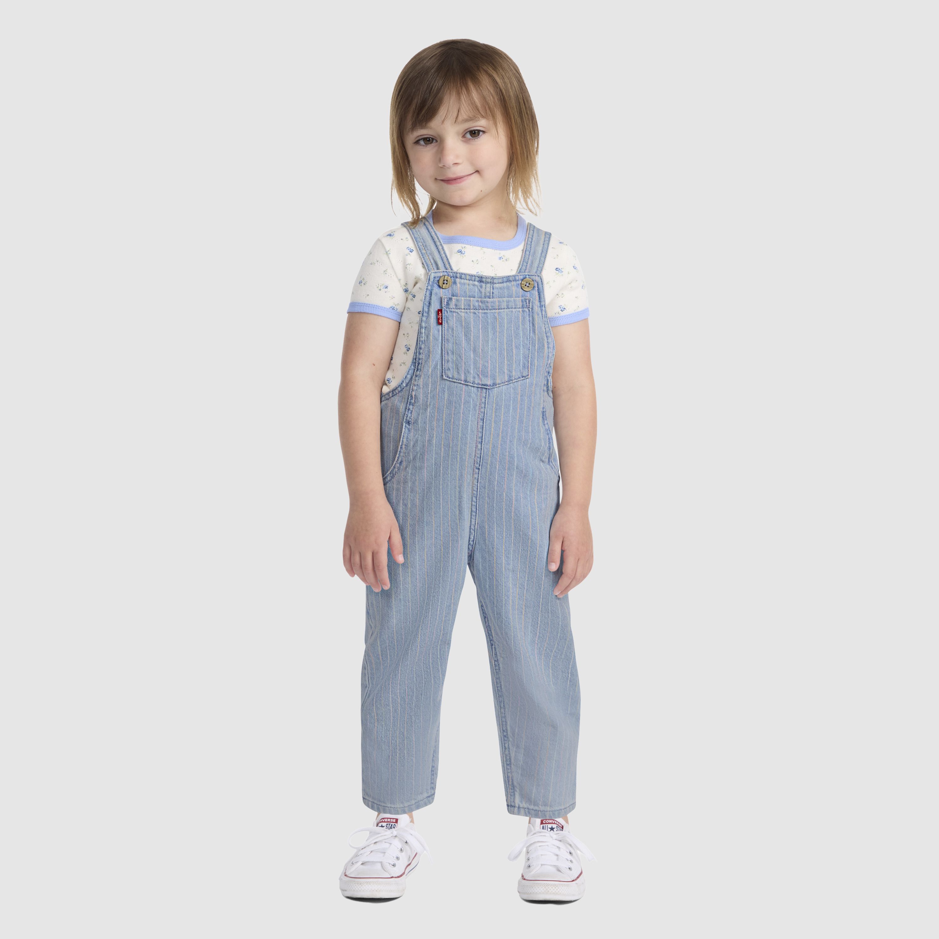 Denim Rainbow Stripe Toddler Overall 9
