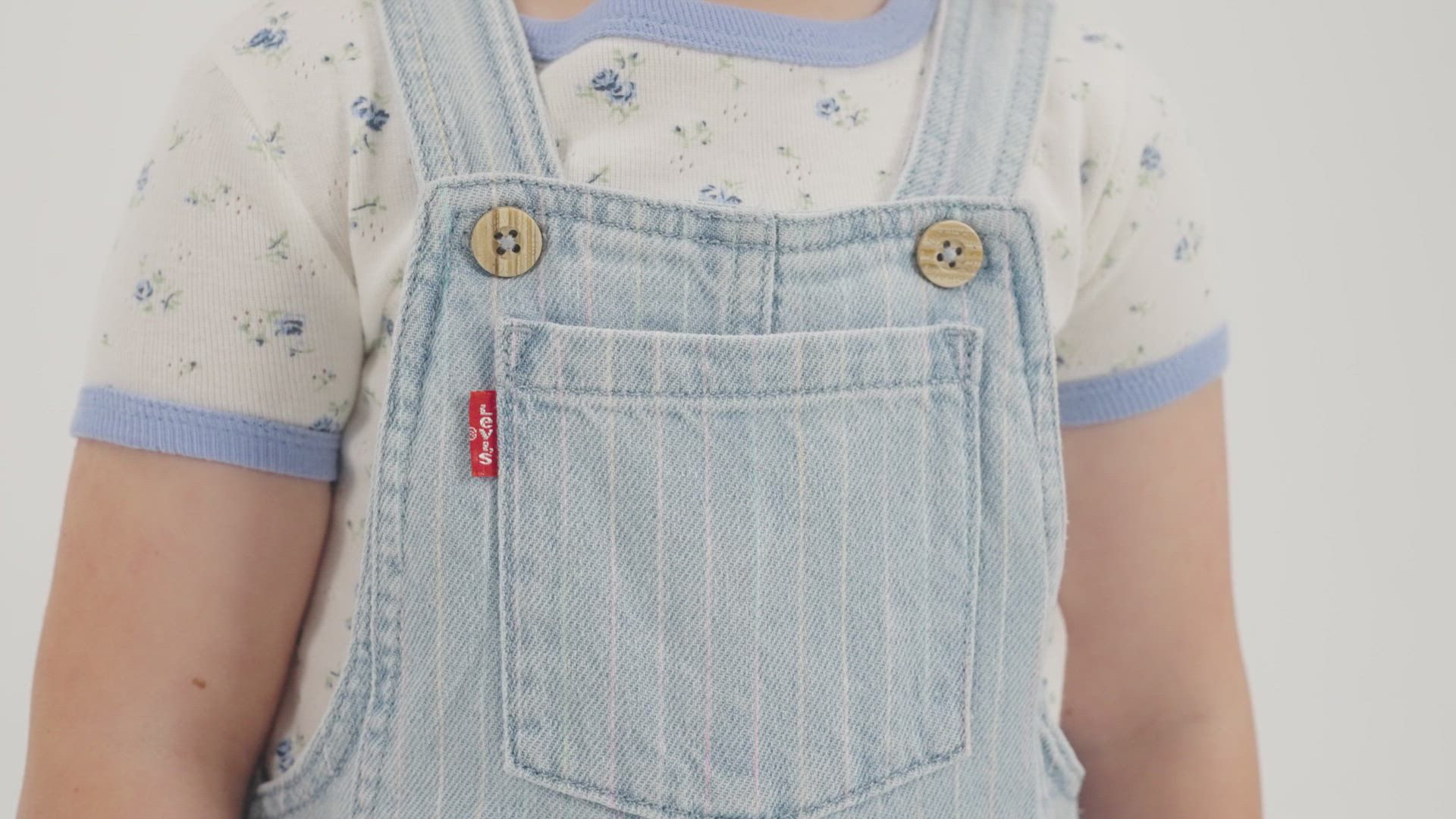 Denim Rainbow Stripe Overalls Toddler 2T-4T 1