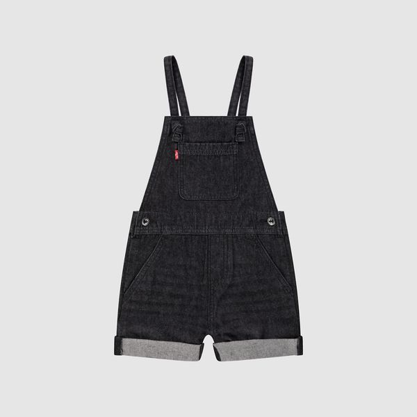 Knot Strap Shortalls Little Girls 4-6 — Steady Rock - Dark Wash