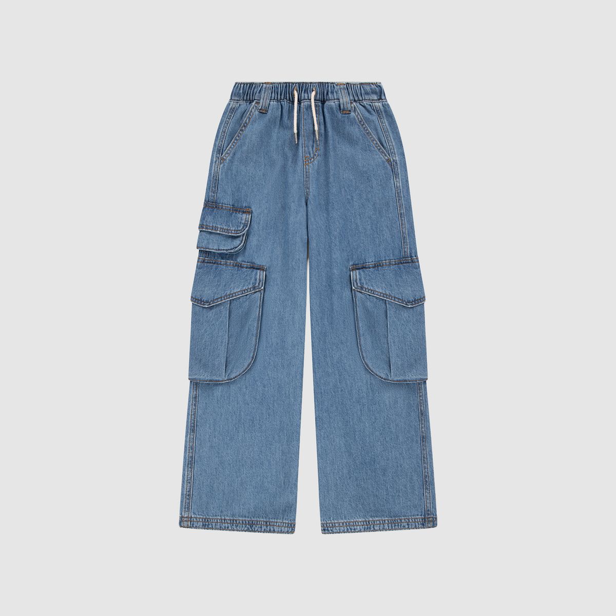 Three Pocket Cargo Big Girls 7-16 — Drew Me In - Medium Wash