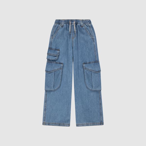 Three Pocket Cargo Big Girls 7-16 — Drew Me In - Medium Wash