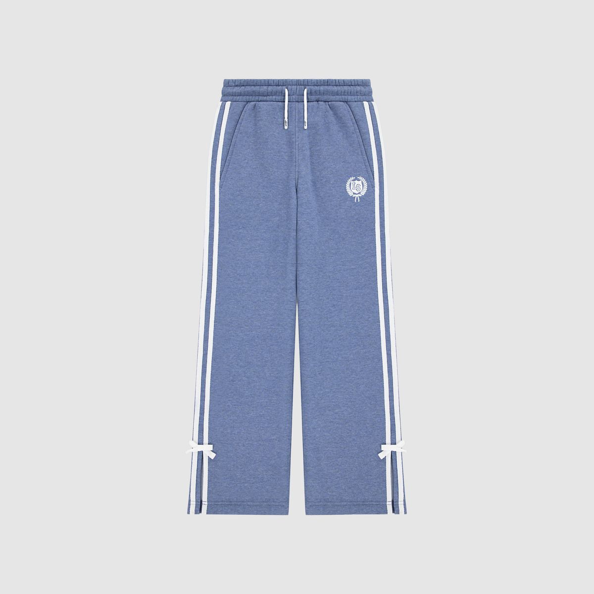 Wide Leg Knit Pants Big Girls 7-16 — Bijou Blue Heather - Blue