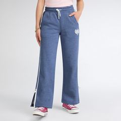Wide Leg Knit Pants Big Girls 7-16 — Bijou Blue Heather - Blue 1