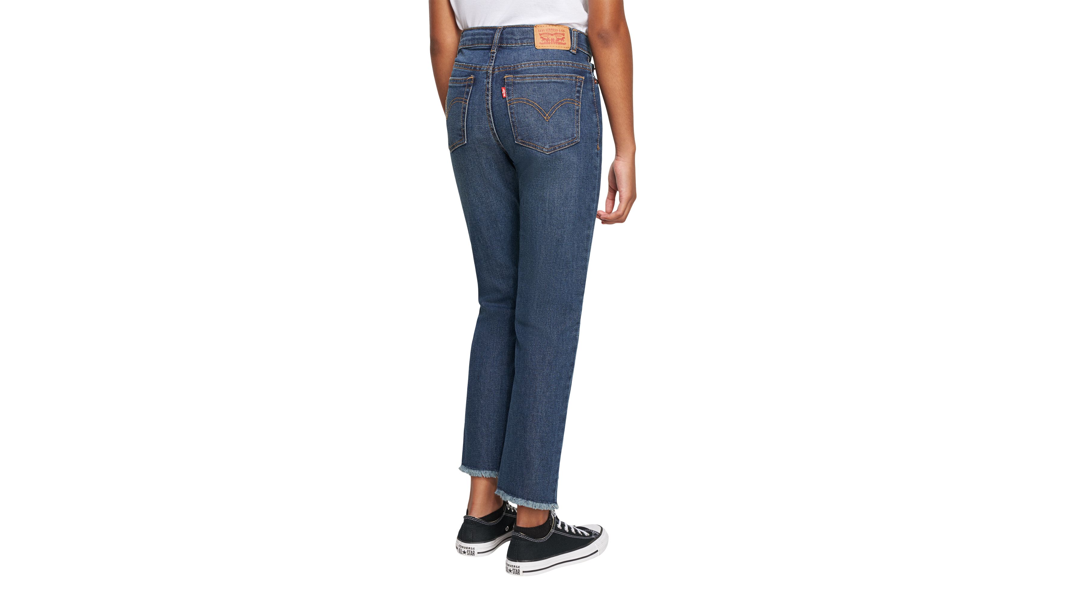 High Rise Ankle Straight Big Girls Jeans 7-16 2