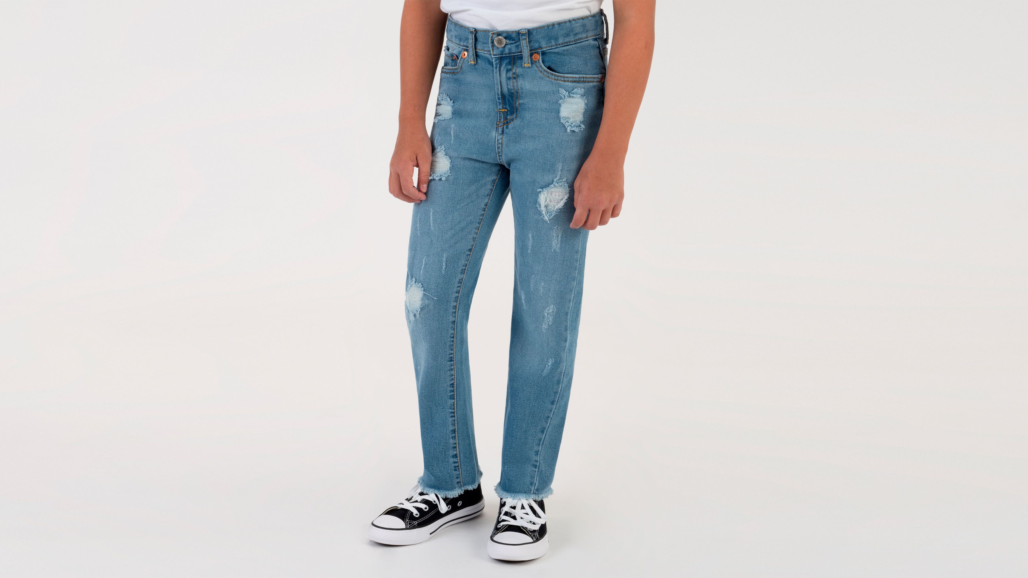 High Rise Ankle Straight Big Girls Jeans 7-16 6