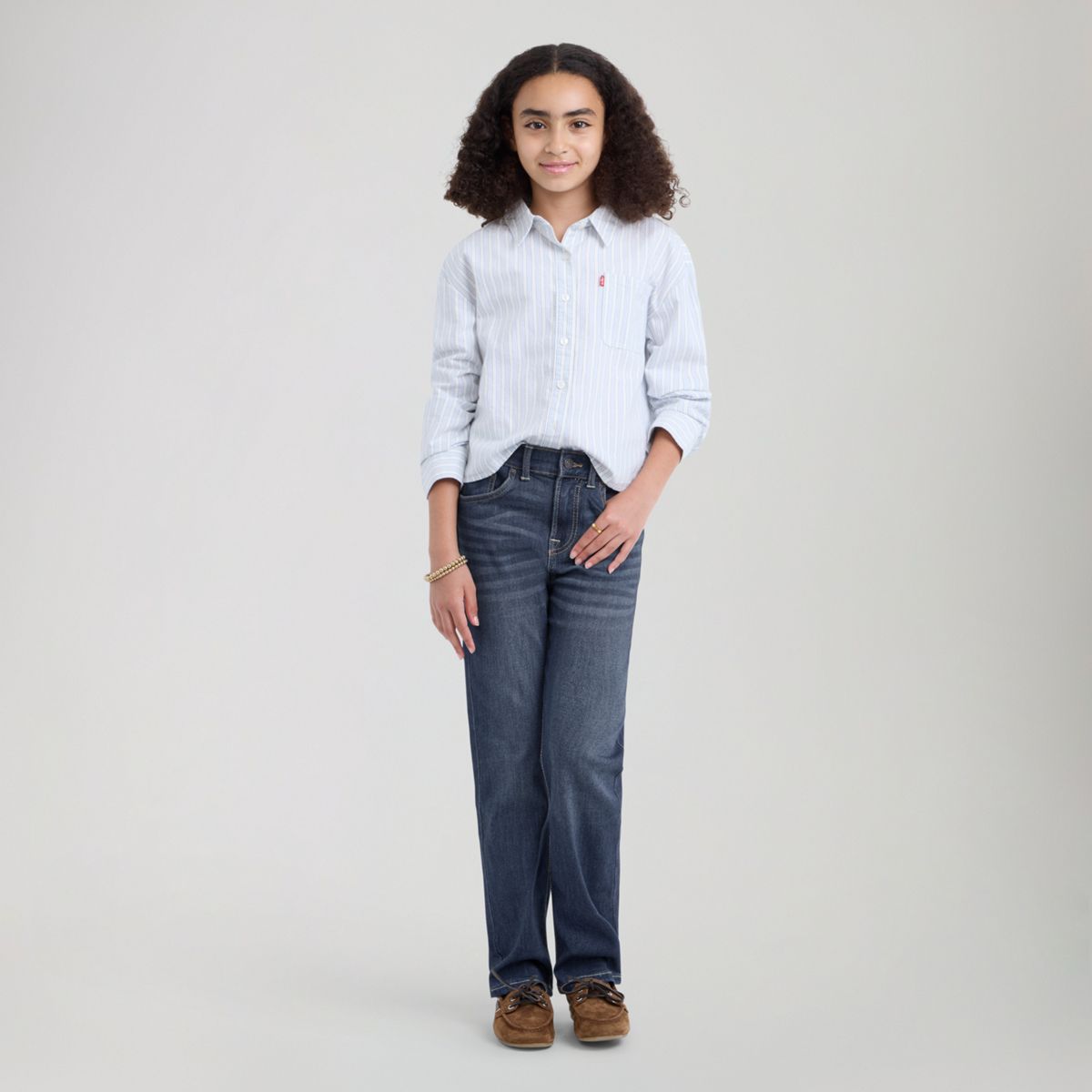 High Rise Straight Big Girls 7-16 — Dark Wave - Dark Wash