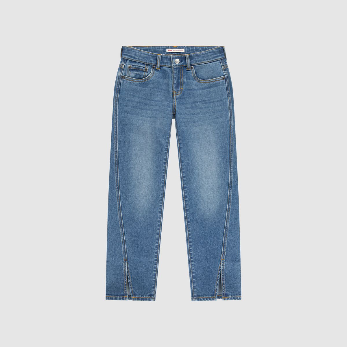 Regular Rise Straight Split Seam Jean Big Girls 7-16 — Lunch Break - Medium Wash