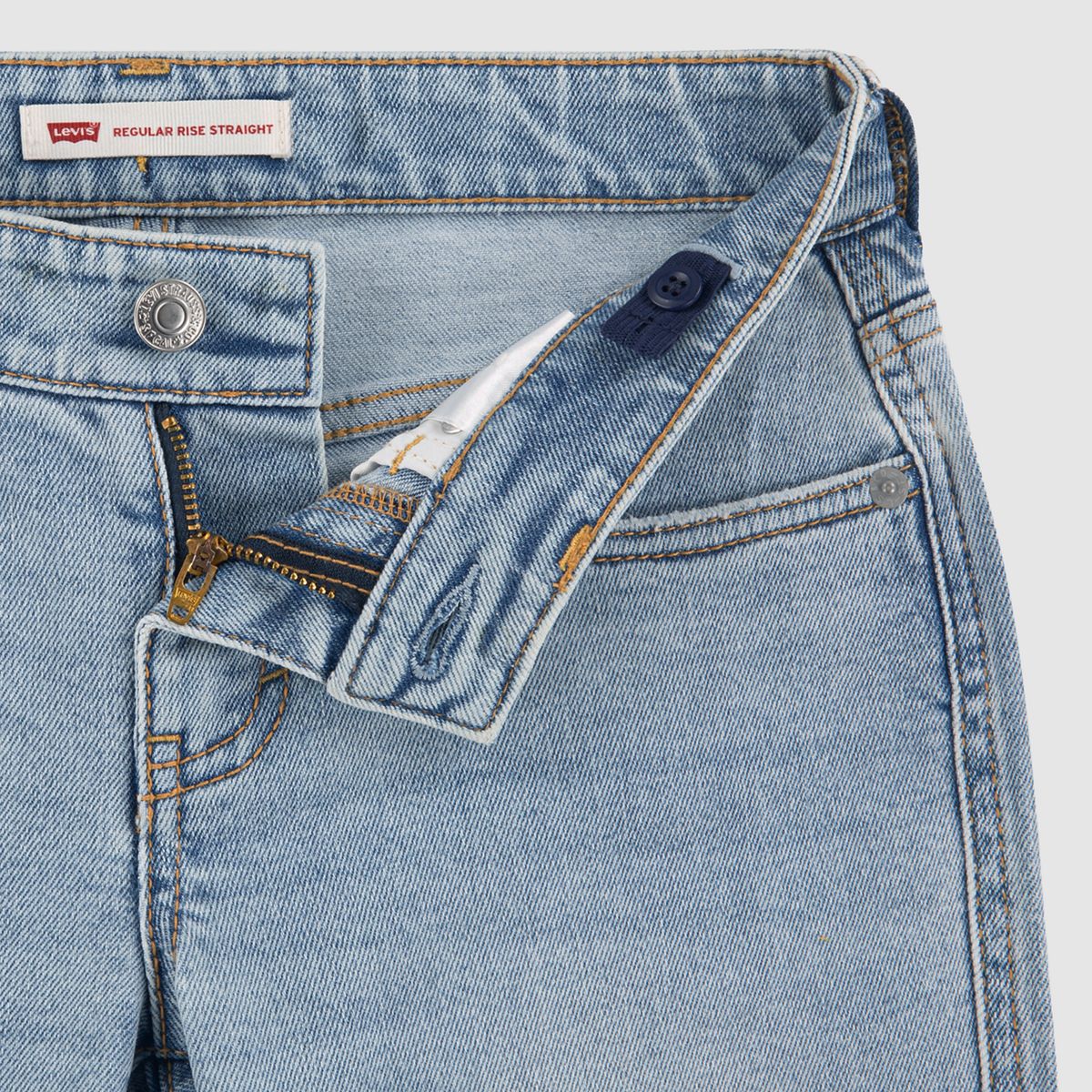 Regular Rise Straight Split Seam Jean Big Girls 7-16 — This And That - Light Wash