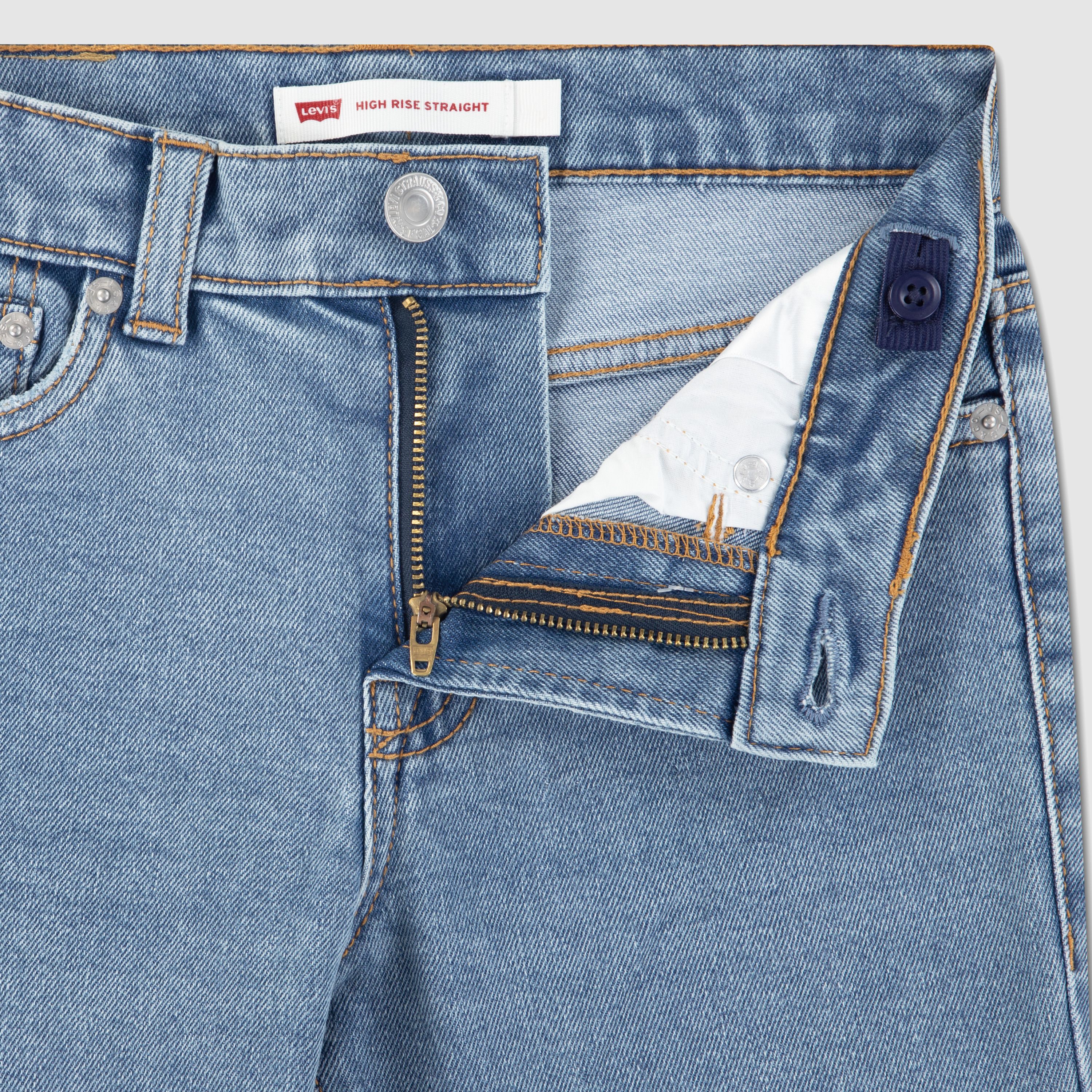 Lace Up High Rise Straight Jeans Big Girls 7-16 3