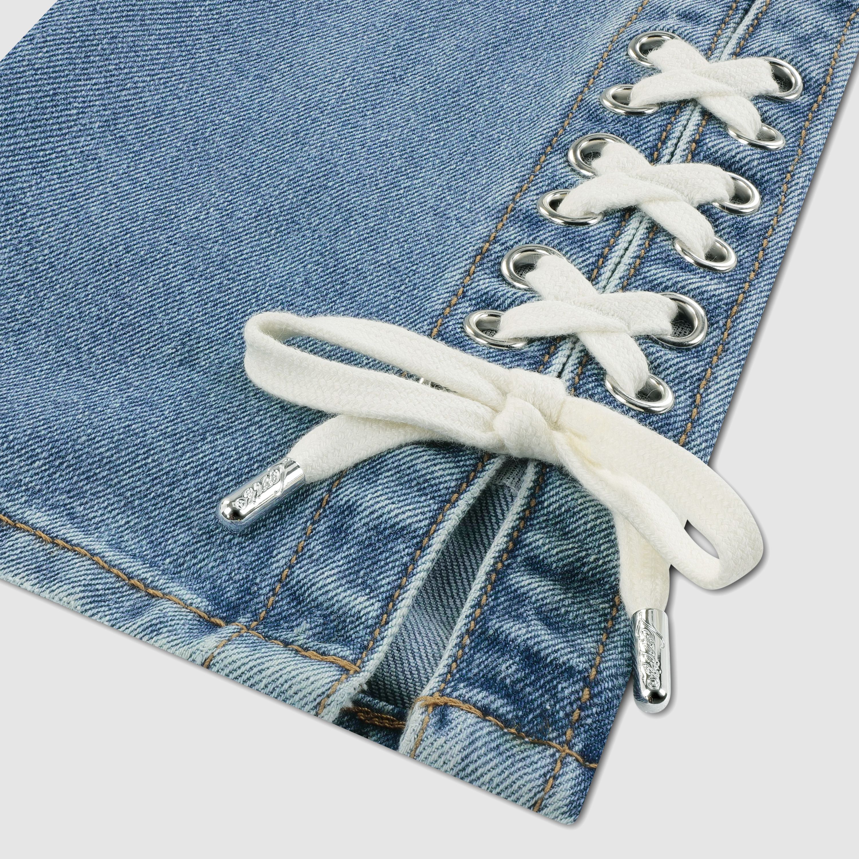 Lace Up High Rise Straight Jeans Big Girls 7-16 4