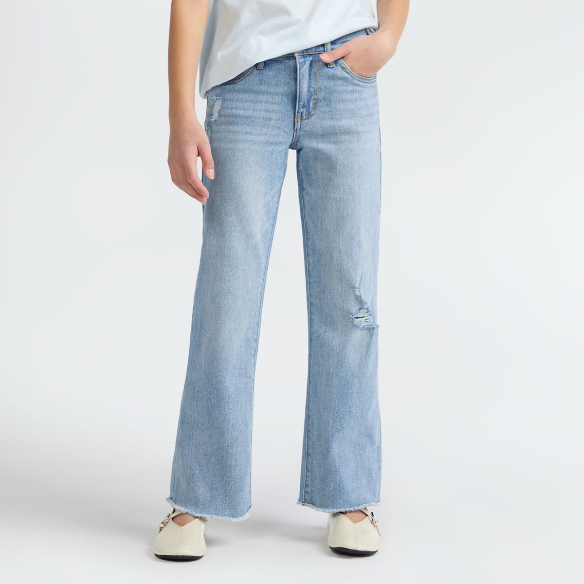 Wide Leg Jeans Big Girls 7-16 — Bauhaus Blues - Light Wash
