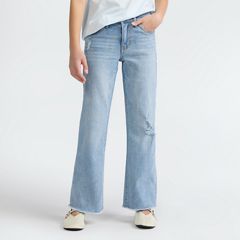 Wide Leg Jeans Big Girls 7-16 — Bauhaus Blues - Light Wash 4