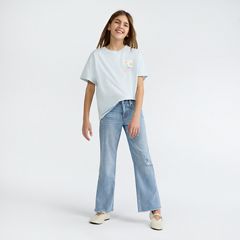 Wide Leg Jeans Big Girls 7-16 — Bauhaus Blues - Light Wash 1