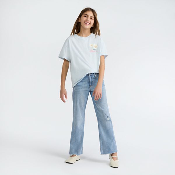 Wide Leg Jeans Big Girls 7-16 — Bauhaus Blues - Light Wash