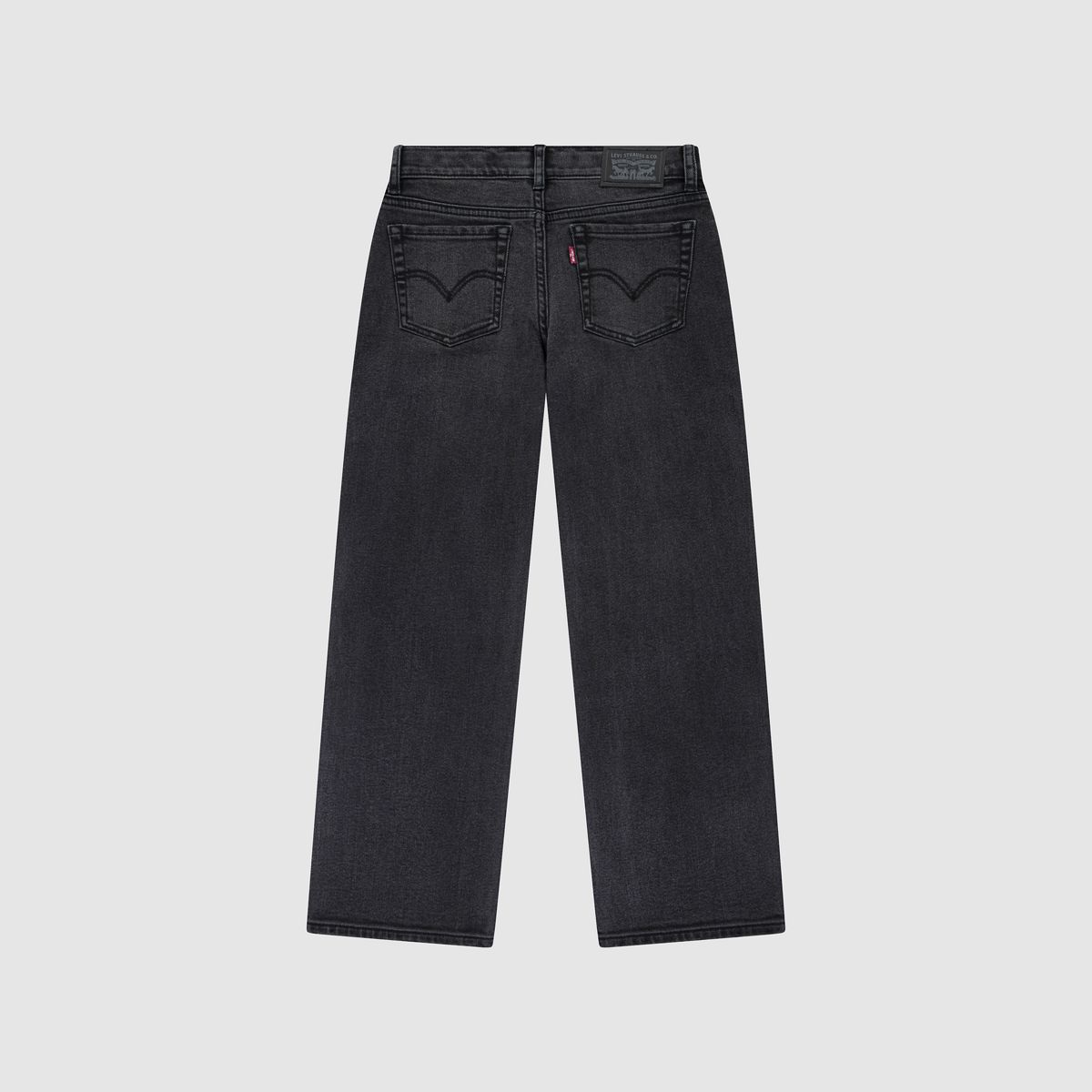 Wide Leg Jeans with embroidery Big Girls 7-16 — Black Stretch