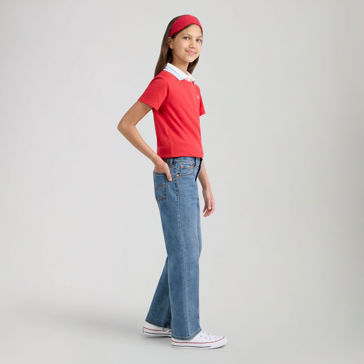 Wide Leg Jeans Big Girls 7-16 — It's all Fun - Blue