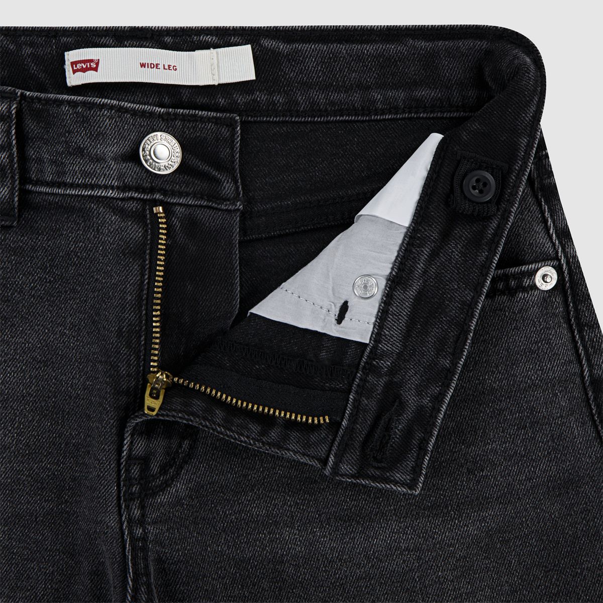 Wide Leg Jeans Big Girls 7-16 — Wish me Luck - Black