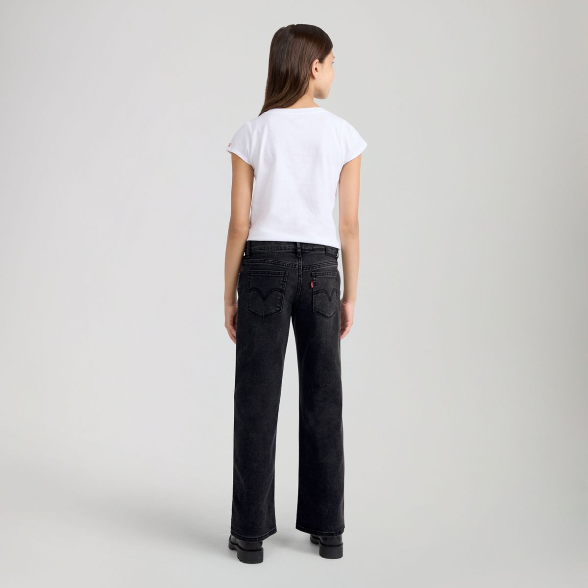 Wide Leg Jeans Big Girls 7-16 — Wish me Luck - Black