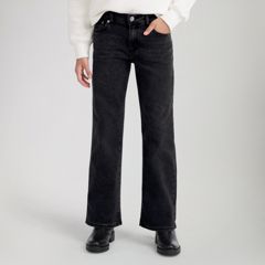 Wide Leg Jeans Big Girls 7-16 — Wish me Luck - Black 5