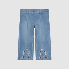 Dobby Pull On Wide Leg Toddler 2T-4T Jeans — Drew Me In - Medium Wash 1