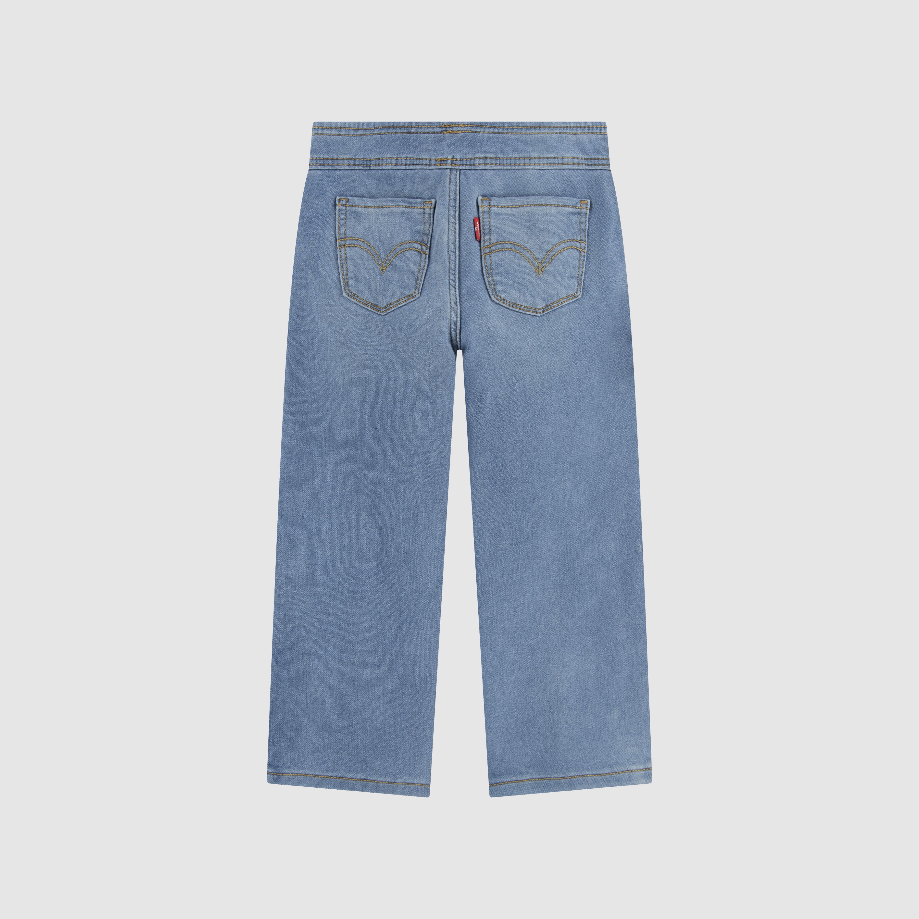 Dobby Pull On Wide Leg Jeans Little Girls 4-6 2