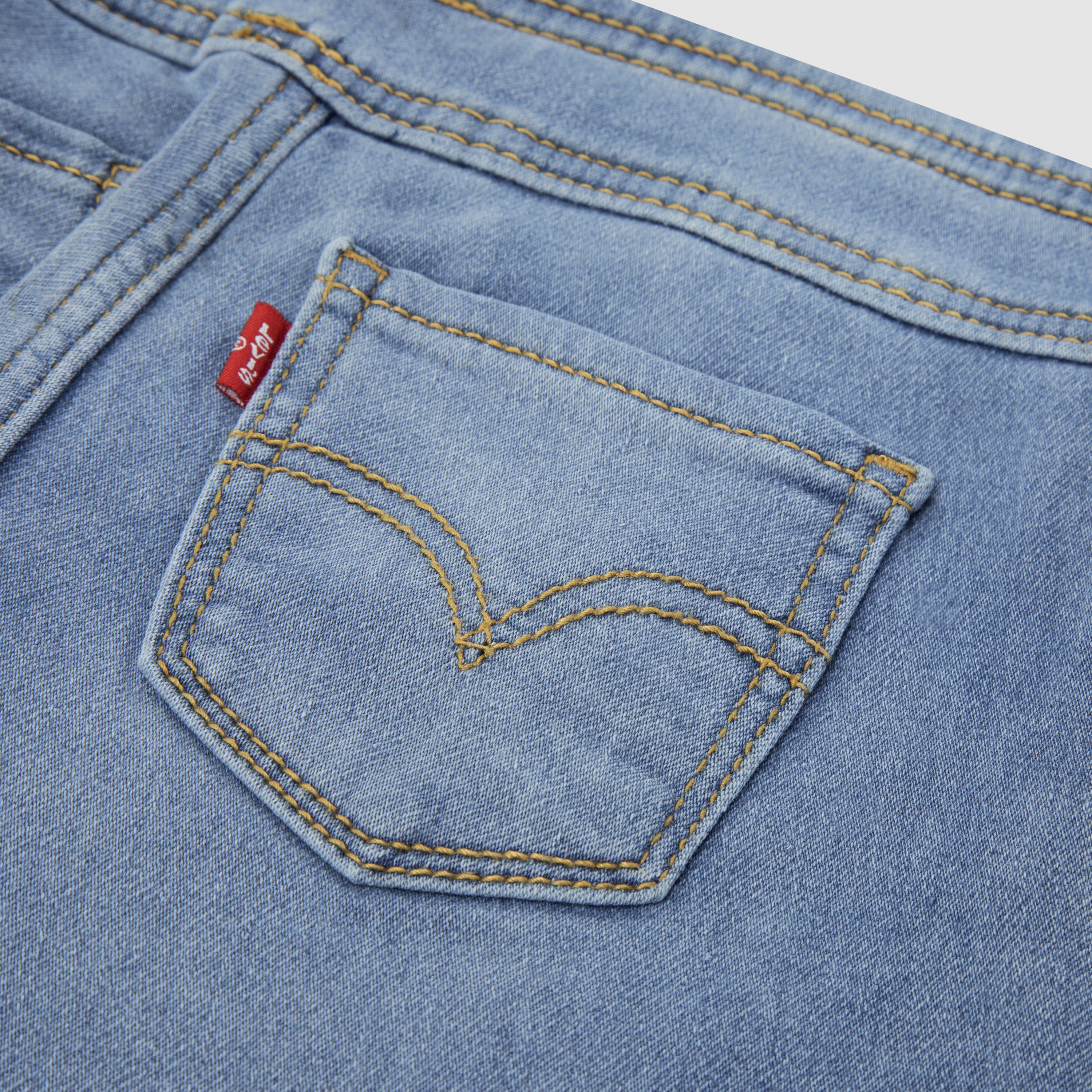 Dobby Pull On Wide Leg Jeans Little Girls 4-6 4