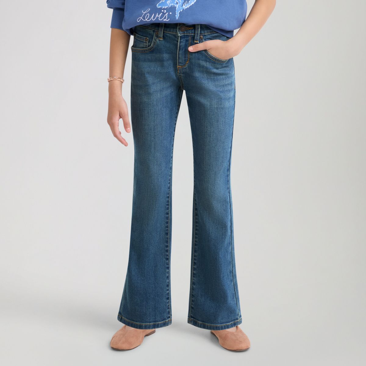 Classic Bootcut Jeans Big Girls 7-16 — Lapis Awe - Medium Wash