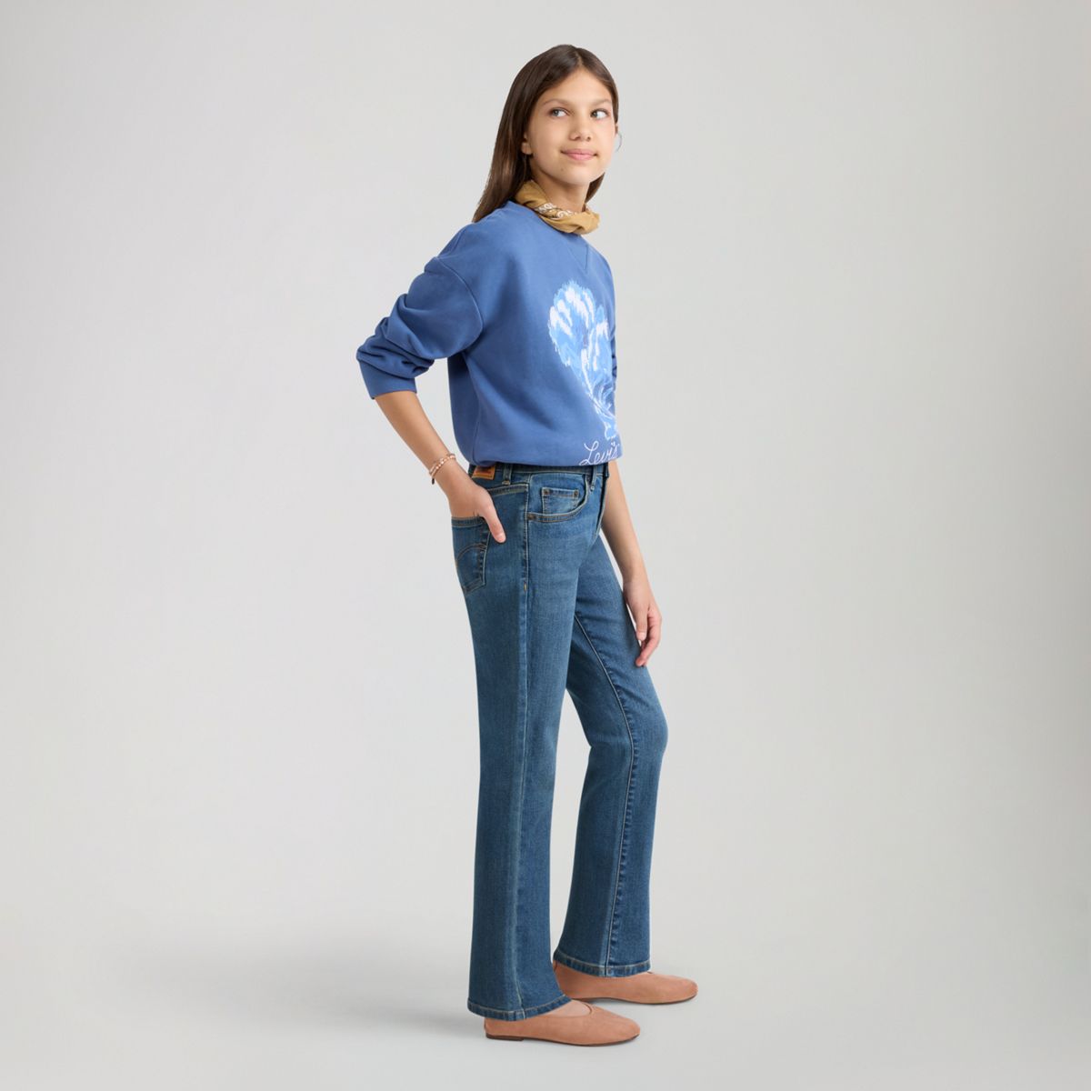 Classic Bootcut Jeans Big Girls 7-16 — Lapis Awe - Medium Wash
