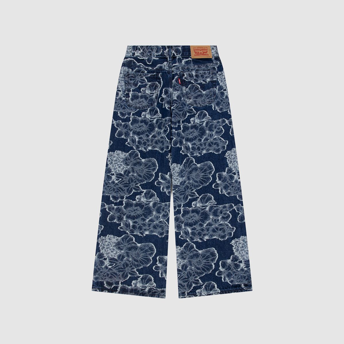 Floral Jacquard Wide Leg Big Girls 7-16 — Flower Hour - Dark Wash