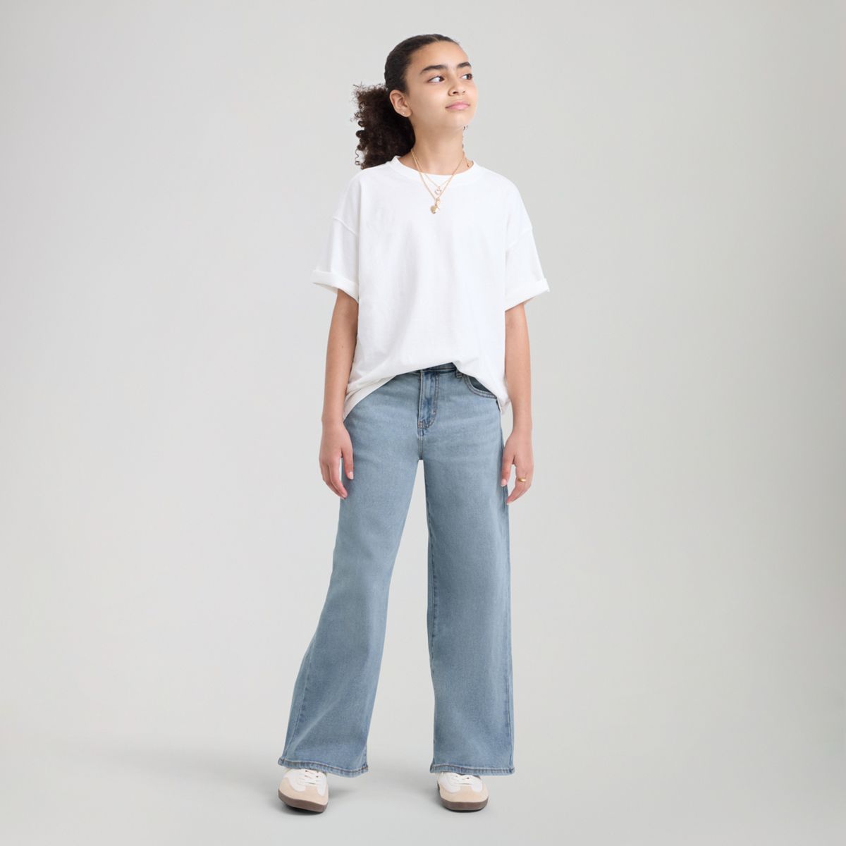 Wide Leg Jeans Big Girls 7-16 — Free Spirit - Medium Wash