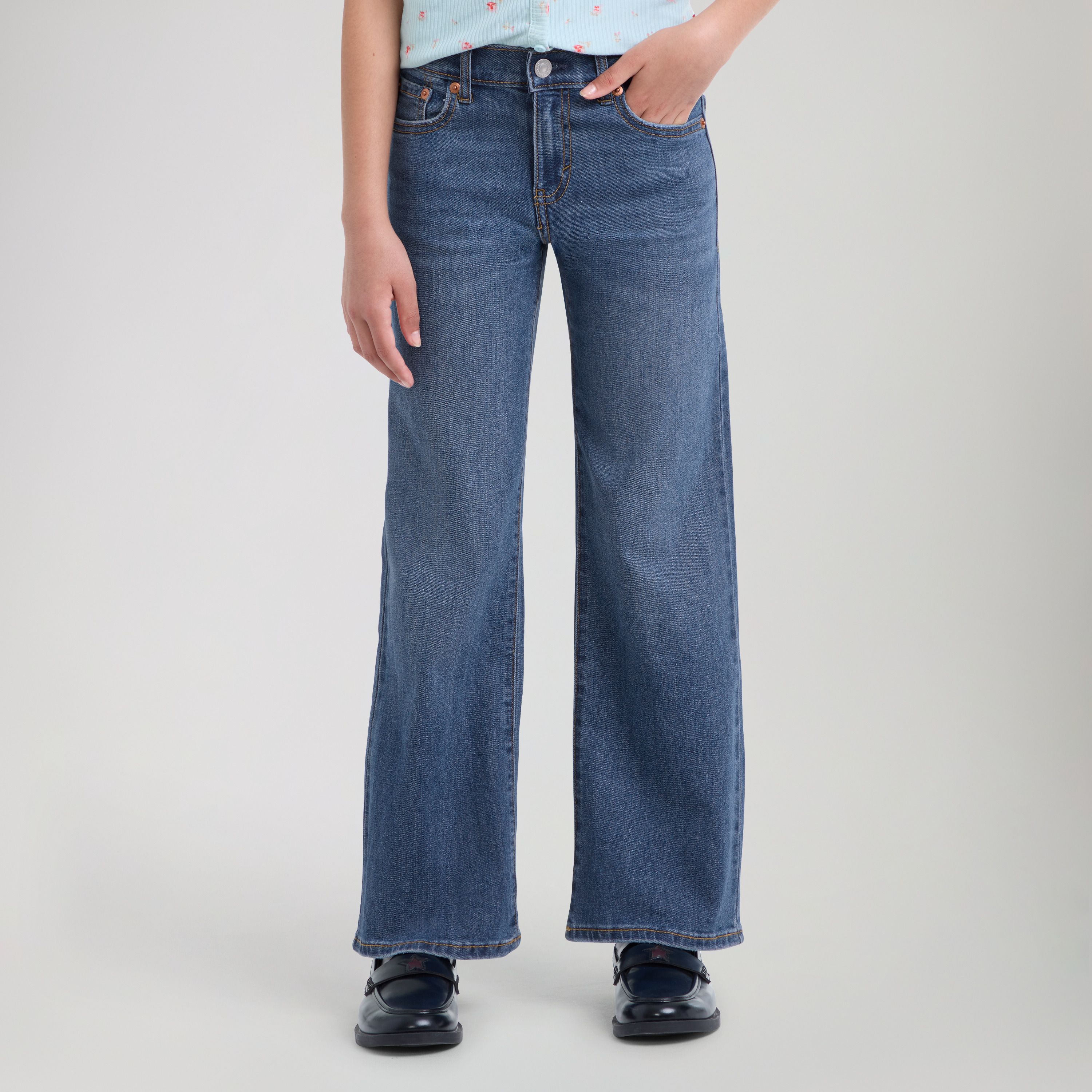 Wide Leg Jeans Big Girls 7-16 2