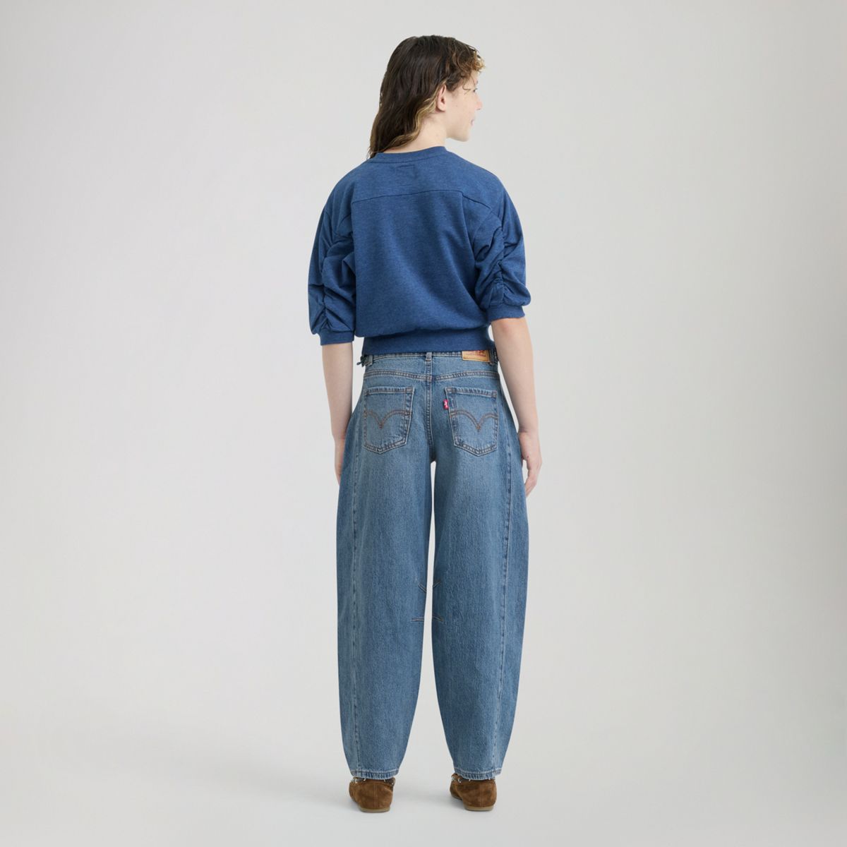 Balloon Leg Jeans with Ties Big Girls 7-16 — Polaroid - Medium Wash